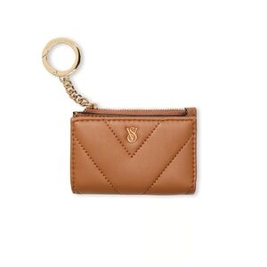 Victoria's Secret Tan Quilted Keychain Wallet